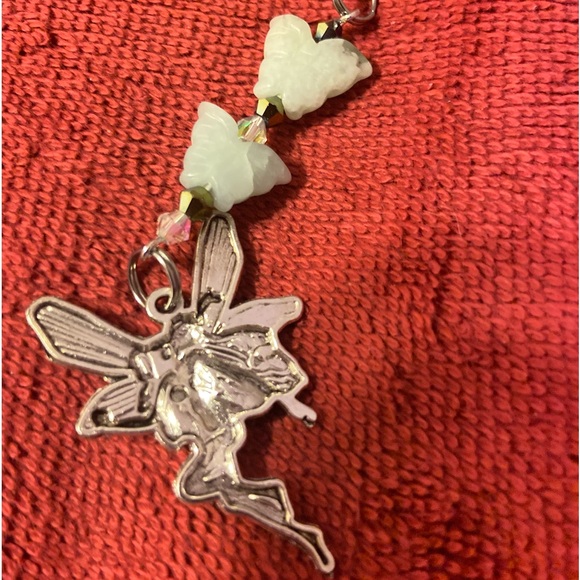 - Fairy + butterflies 🦋 +stone pendent 20+ inch chain amazonite “HOPE stone” - Picture 8 of 9